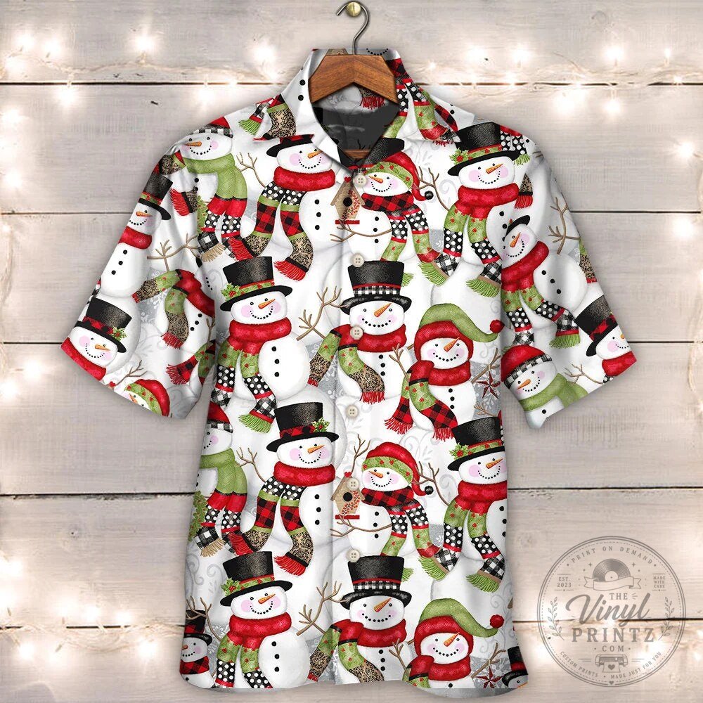 Happy Christmas Snowman Family Pattern Holiday Hawaiian Shirt 10 Happy Christmas Snowman Family Pattern Holiday Hawaiian Shirt