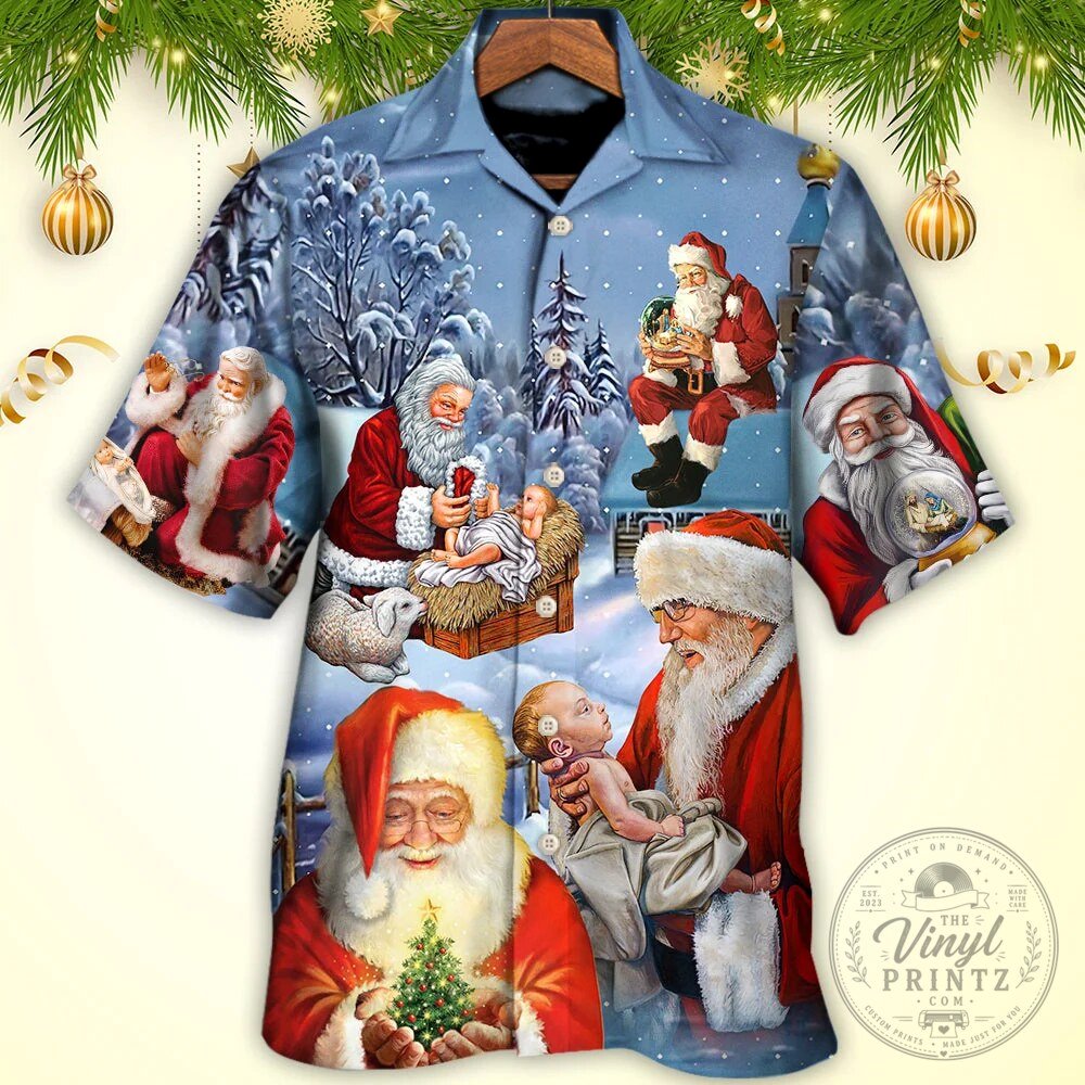 Christmas Santa Claus Jesus Nativity Scene Winter Hawaiian Shirt 10 Christmas Santa Claus Jesus Nativity Scene Winter Hawaiian Shirt