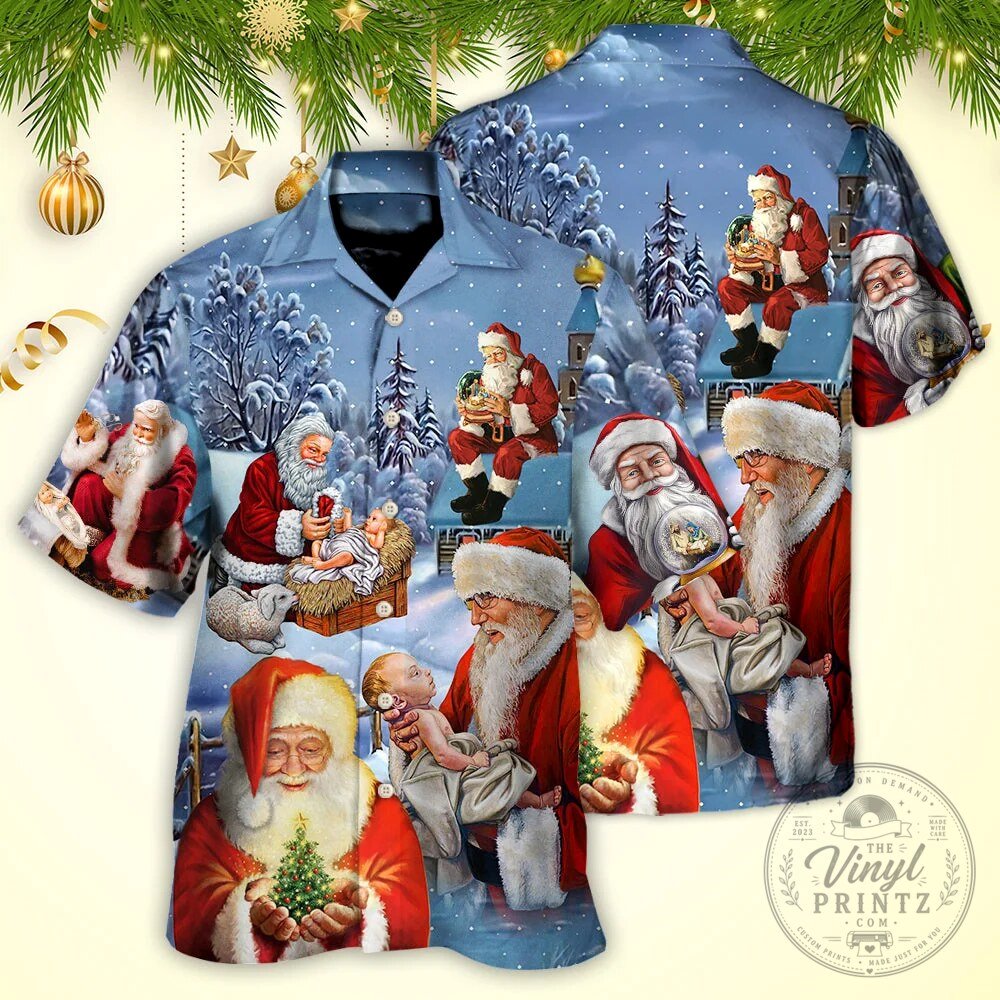 Christmas Santa Claus Jesus Nativity Scene Winter Hawaiian Shirt 11 Christmas Santa Claus Jesus Nativity Scene Winter Hawaiian Shirt