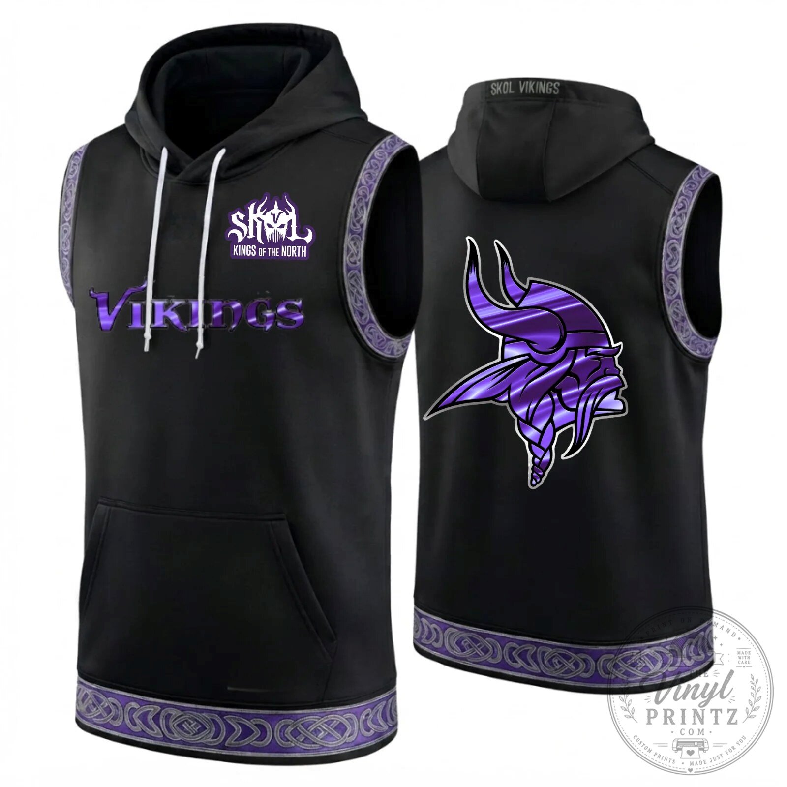 Minnesota Vikings Skol Kings of the North Sleeveless Hoodie
