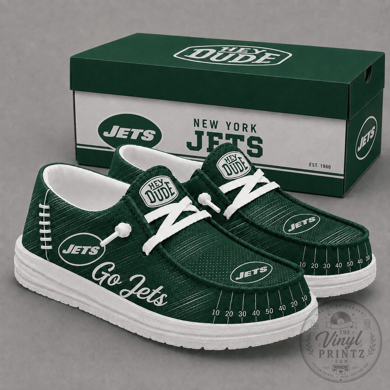 New York Jets Football Field Fan Loafer Shoes