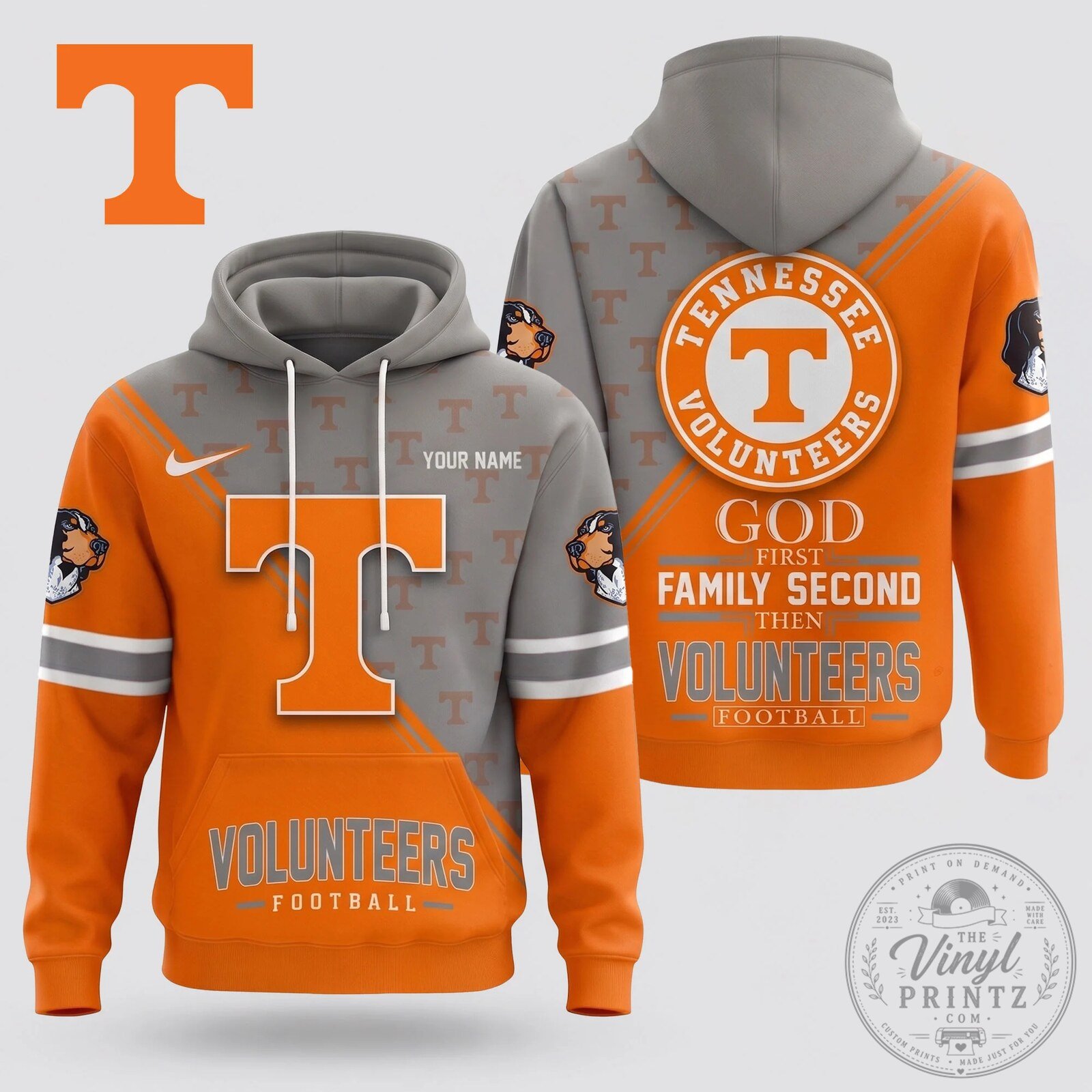 Tennessee Volunteers Personalized Football Team Hoodie