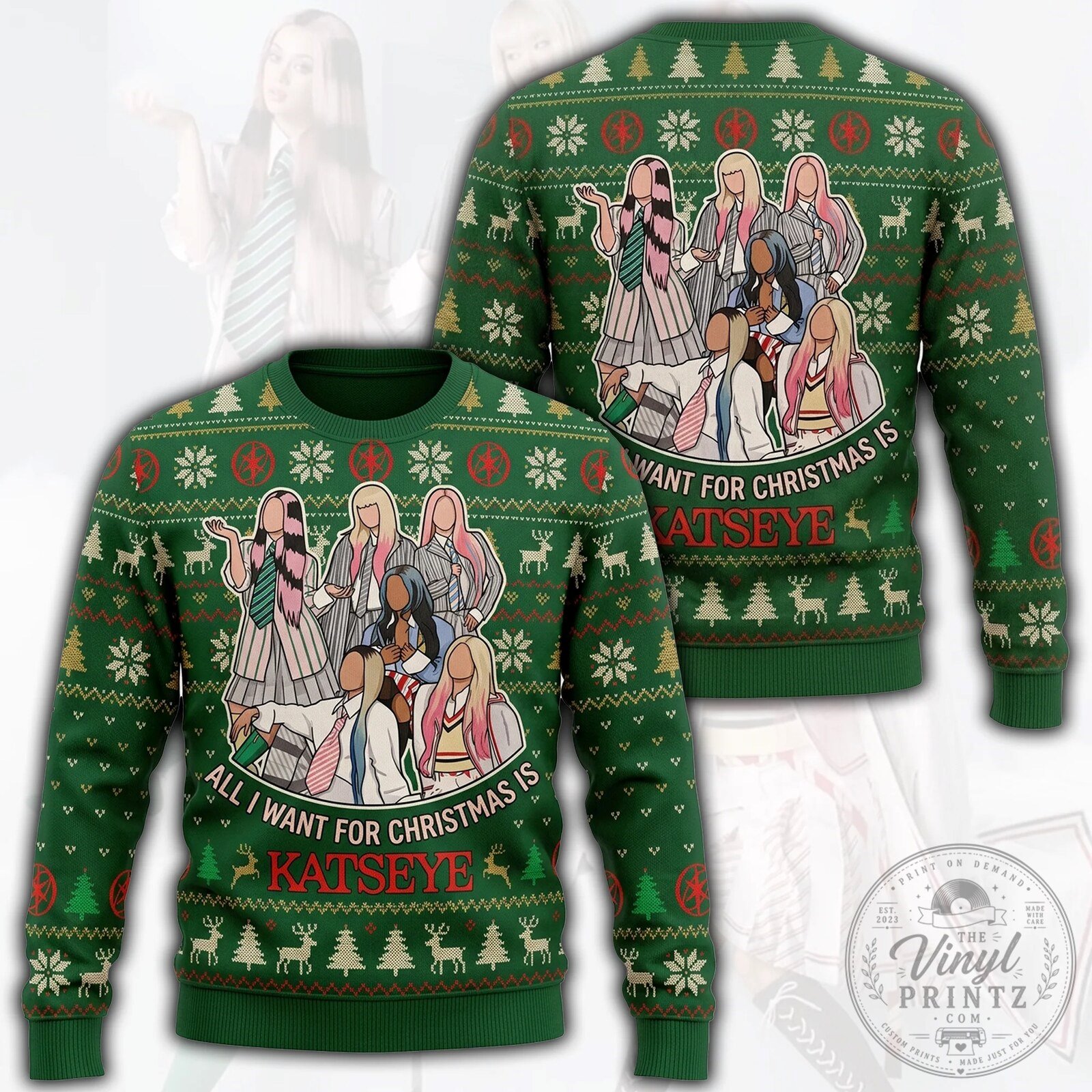 Ugly Christmas Sweater by Katseye: All I Want For Christmas Is Katseye