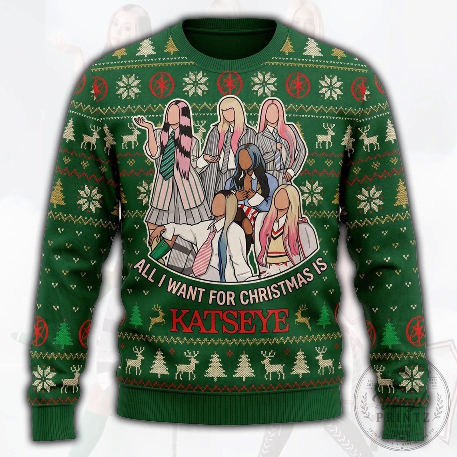 Ugly Christmas Sweater by Katseye: All I Want For Christmas Is Katseye 8 Ugly Christmas Sweater by Katseye: All I Want For Christmas Is Katseye