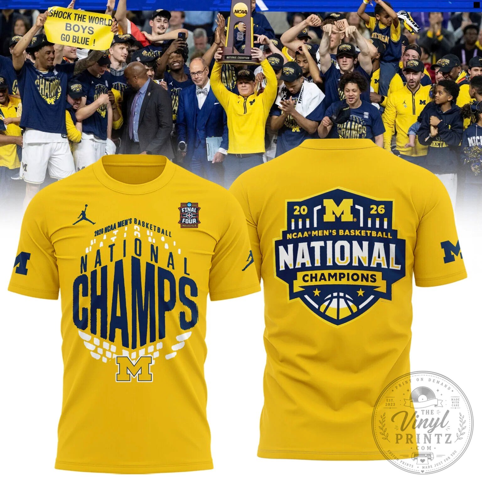 2026 NCAA Men's Basketball National Champions Tee - Michigan Wolverines
