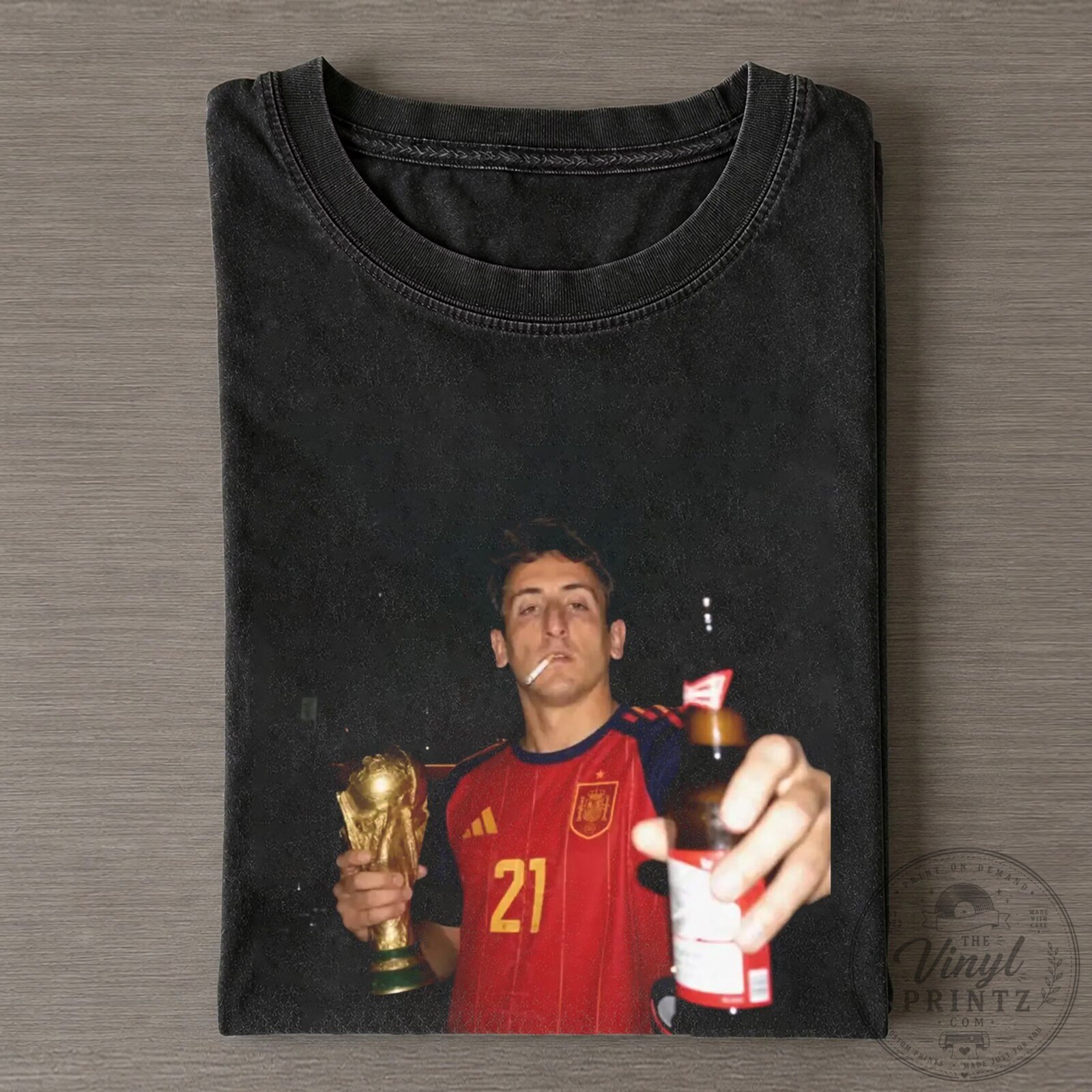 Spain Football Team World Cup Celebration Pedri Gonzalez Black T-Shirt