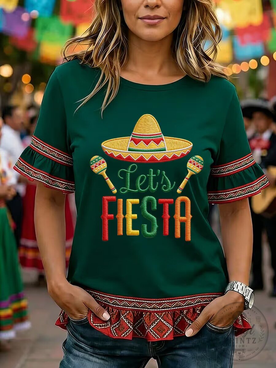Let's Fiesta Sombrero Maracas Cinco de Mayo Celebration T-Shirt 7 Let