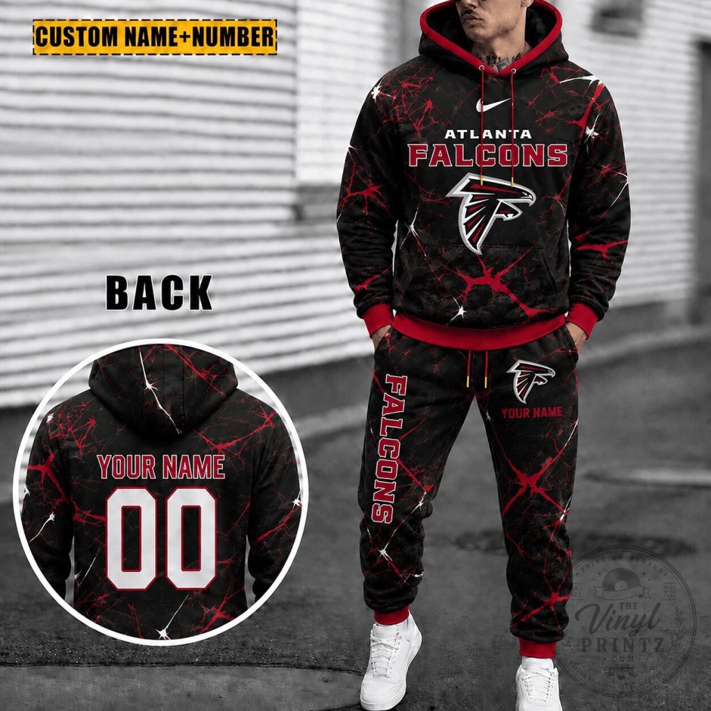 Atlanta Falcons Custom Name And Number Hoodie And Sweatpants Set Atlanta Falcons Custom Name And Number Hoodie And Sweatpants Set