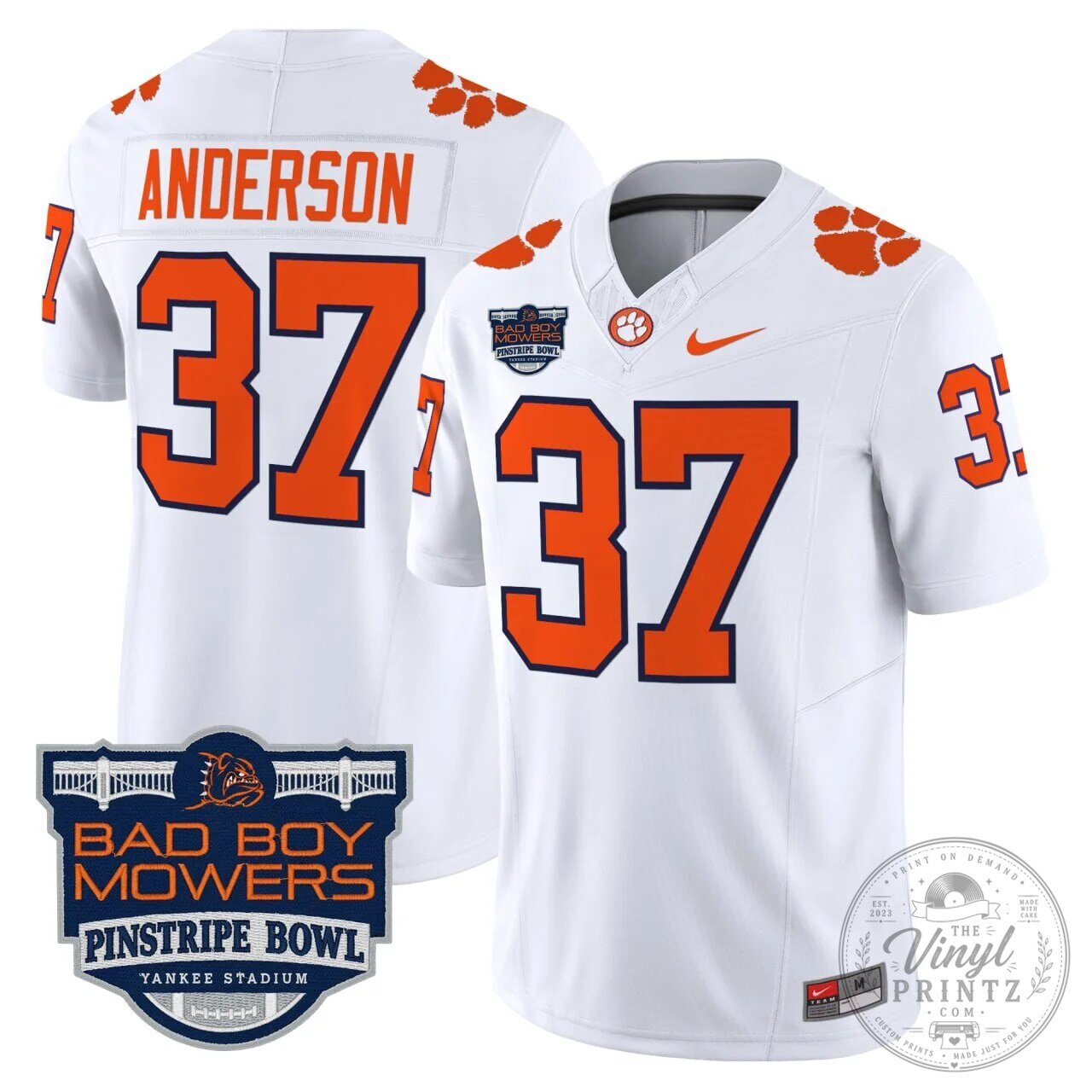 Clemson Tigers Logan Anderson Football Jersey Pinstripe Bowl Edition