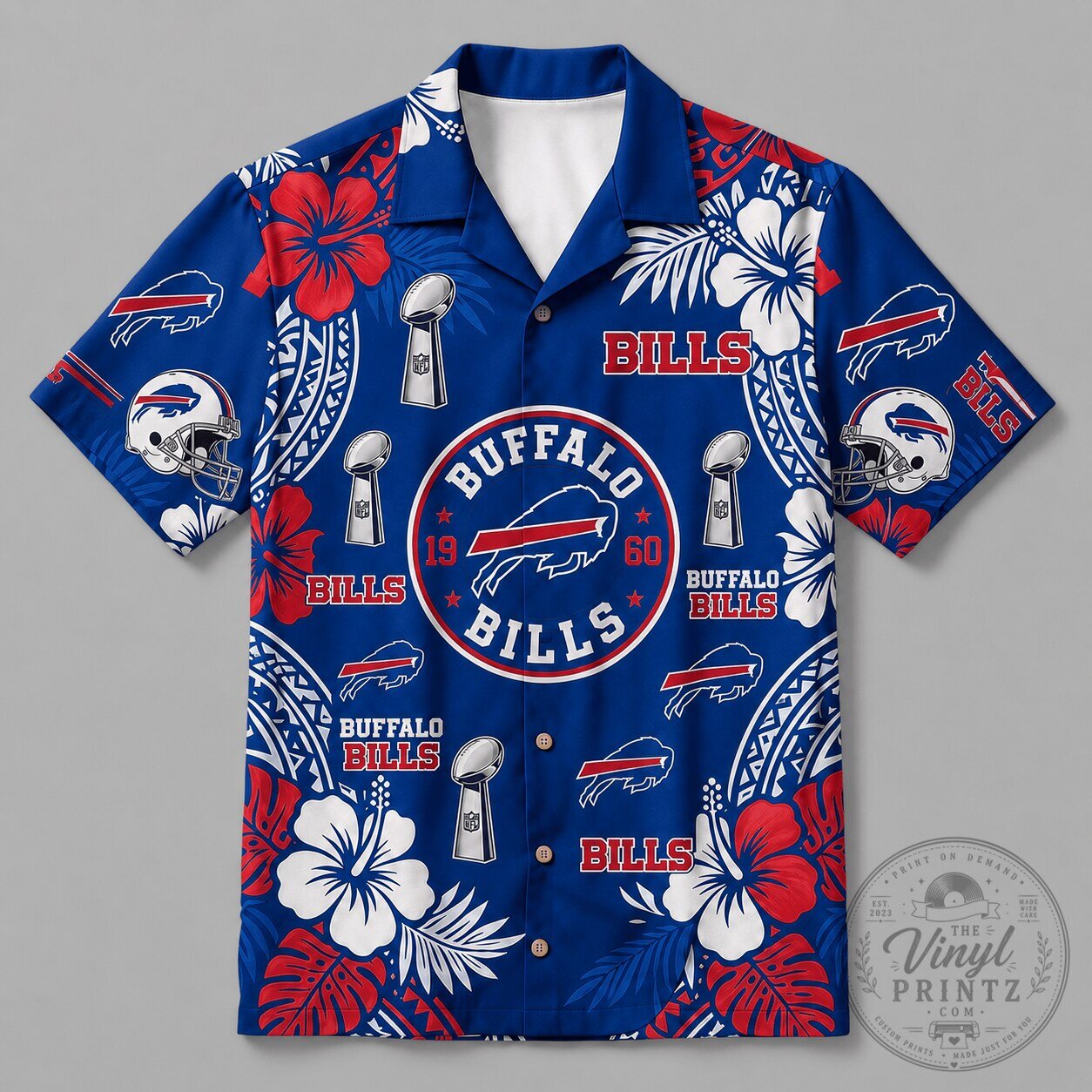 Buffalo Bills Football Fan Hawaiian Shirt NFL Tropical Summer Apparel