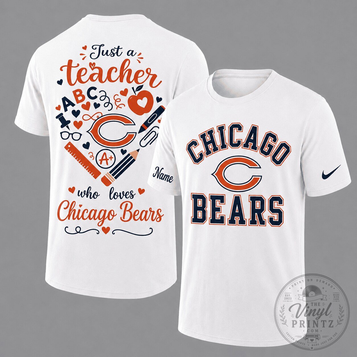 Chicago Bears Teacher T-Shirt, Just A Teacher Who Loves Chicago Bears