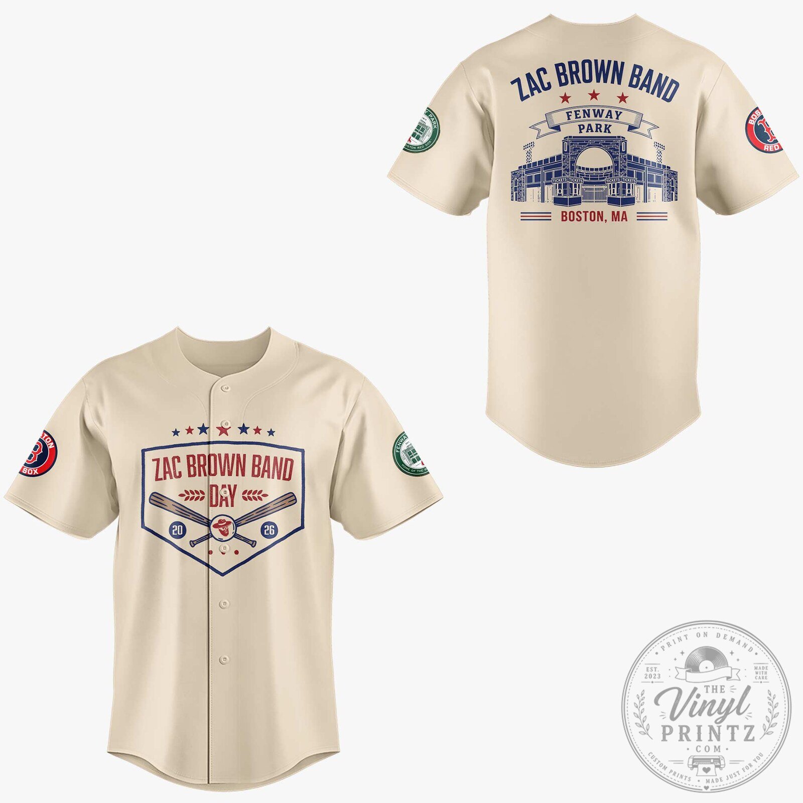 Zac Brown Band Day Fenway Park Second Annual Baseball Jersey 9 Zac Brown Band Day Fenway Park Second Annual Baseball Jersey