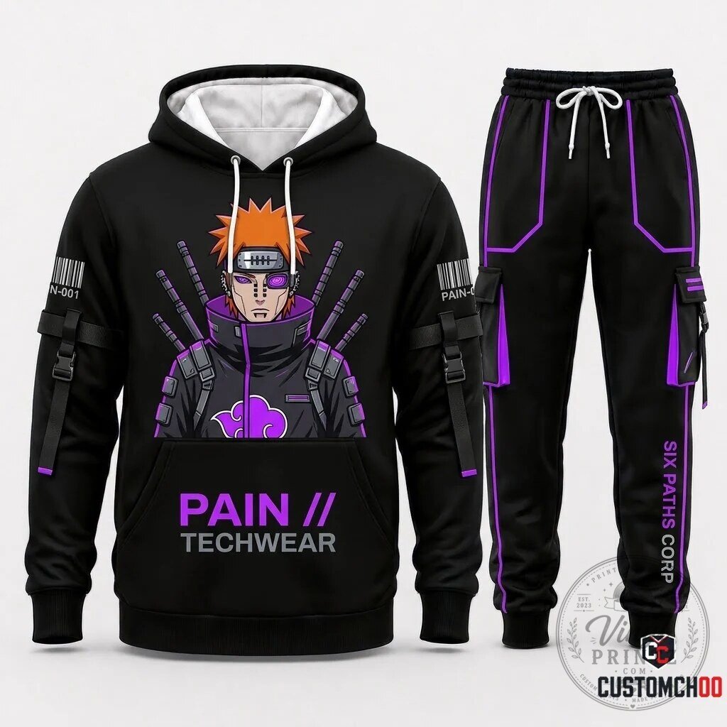Naruto Pain Nagato Akatsuki Know Pain Deva Path Hoodie and Jogger Pants Set 12 Naruto Pain Nagato Akatsuki Know Pain Deva Path Hoodie and Jogger Pants Set