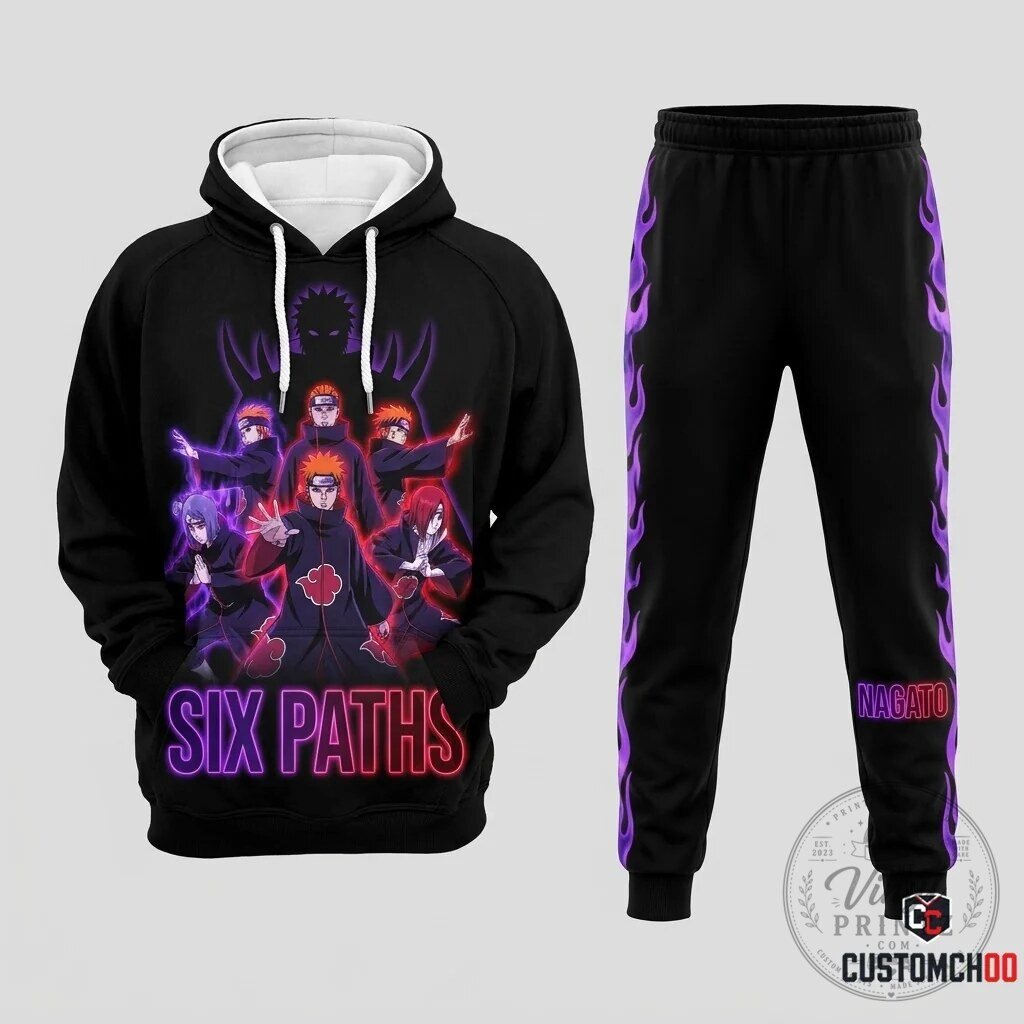 Naruto Pain Nagato Akatsuki Know Pain Deva Path Hoodie and Jogger Pants Set 13 Naruto Pain Nagato Akatsuki Know Pain Deva Path Hoodie and Jogger Pants Set
