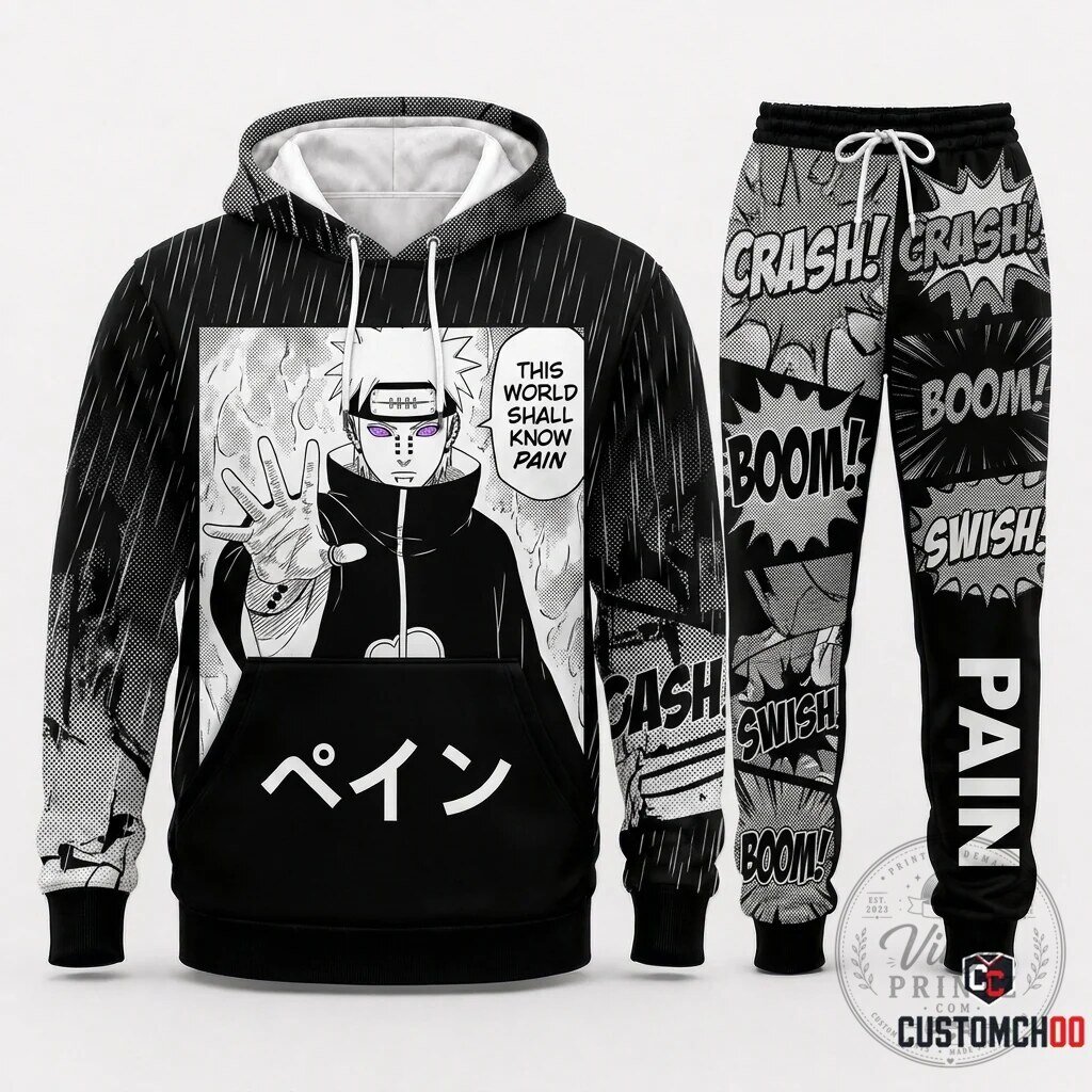 Naruto Pain Nagato Akatsuki Know Pain Deva Path Hoodie and Jogger Pants Set 15 Naruto Pain Nagato Akatsuki Know Pain Deva Path Hoodie and Jogger Pants Set