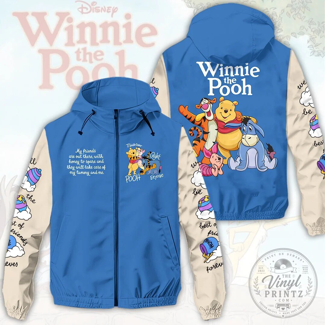 Winnie the Pooh and Friends Disney Cartoon Windbreaker Jacket