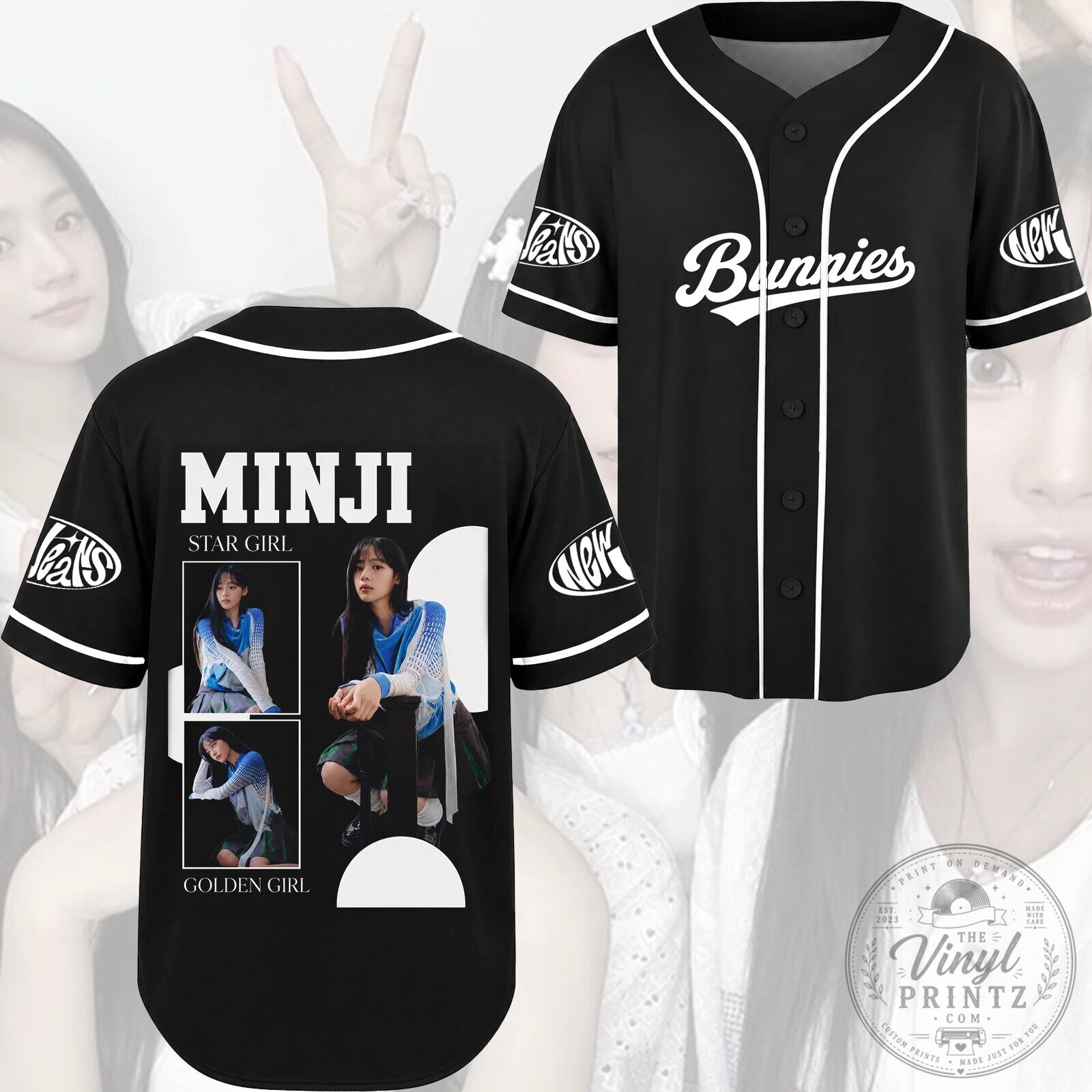 NewJeans Minji 1d Fan Merch Baseball Jersey for KPop Bunnies
