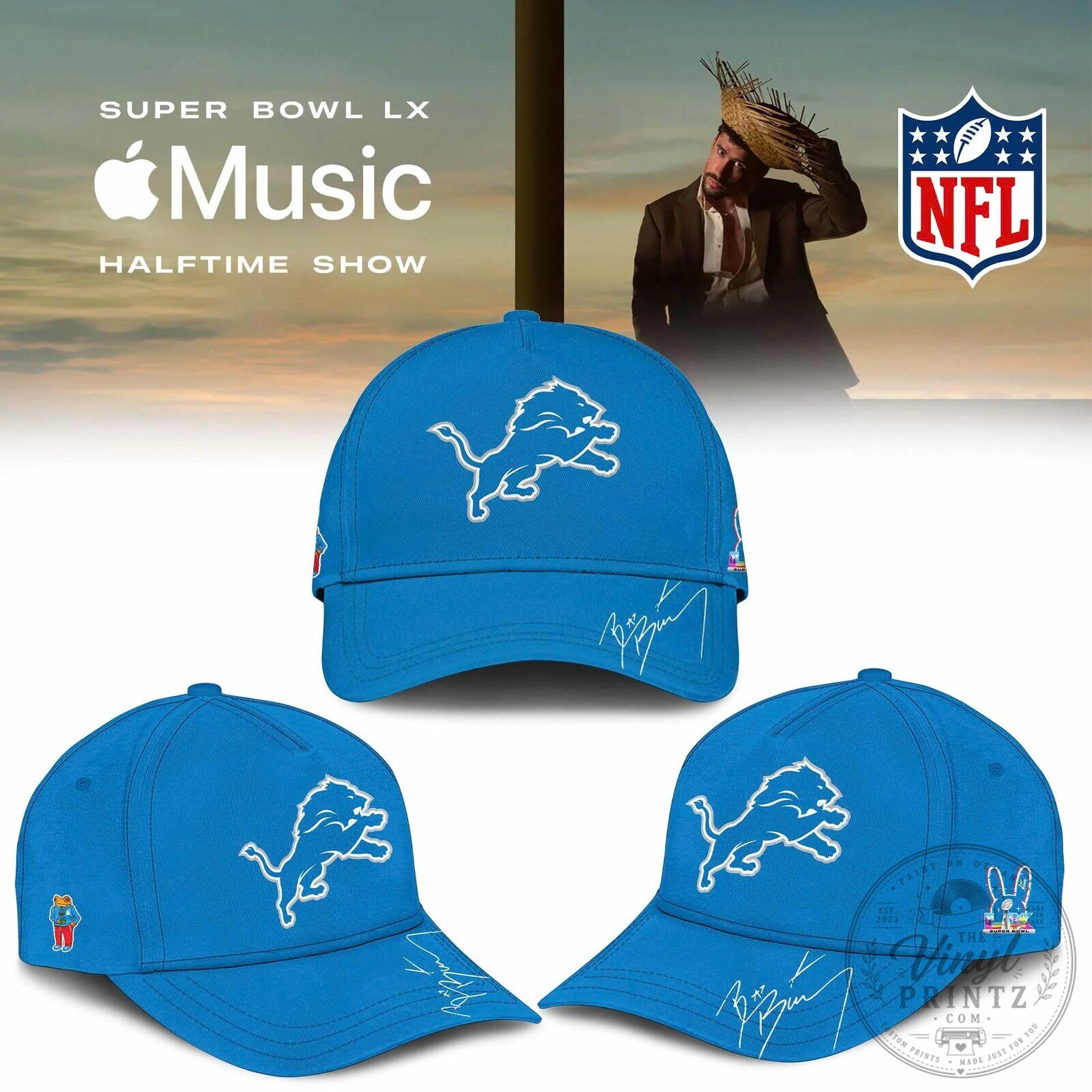 Detroit Lions Bad Bunny Super Bowl LX Halftime Show Football Jersey 7 Detroit Lions Bad Bunny Super Bowl LX Halftime Show Football Jersey