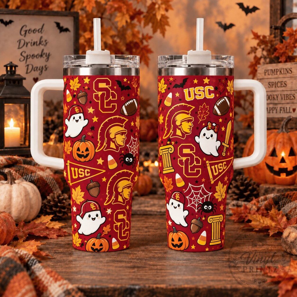 University of Southern California Trojans Halloween 40oz Tumbler with Handle University of Southern California Trojans Halloween 40oz Tumbler with Handle