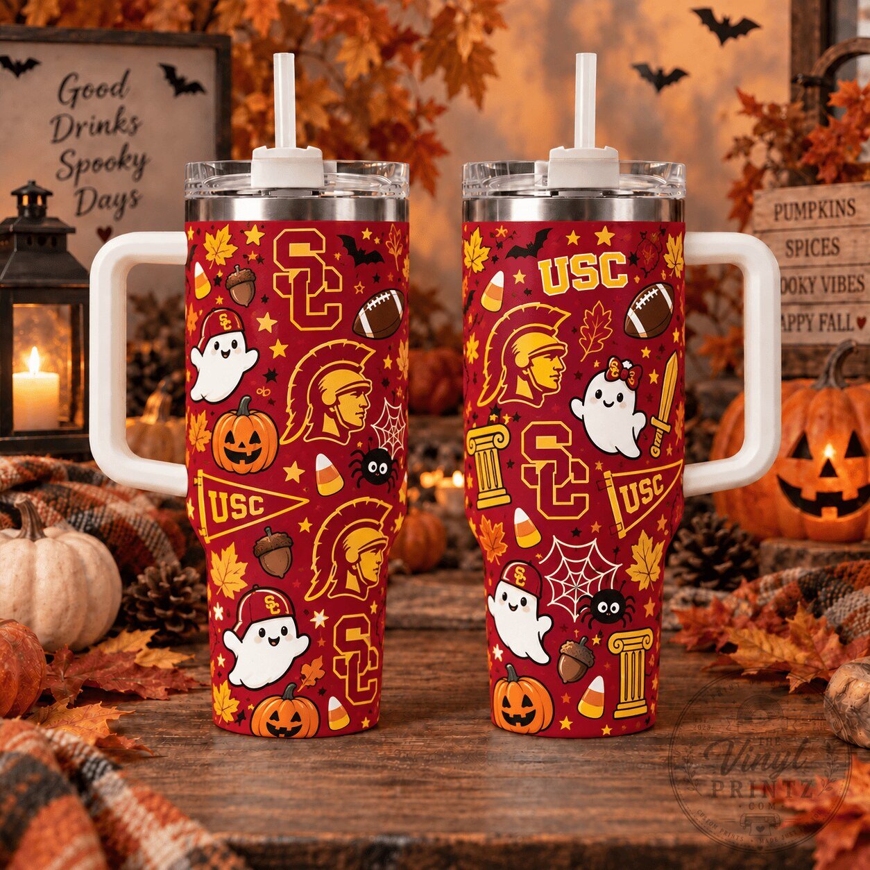 University of Southern California Trojans Halloween 40oz Tumbler with Handle