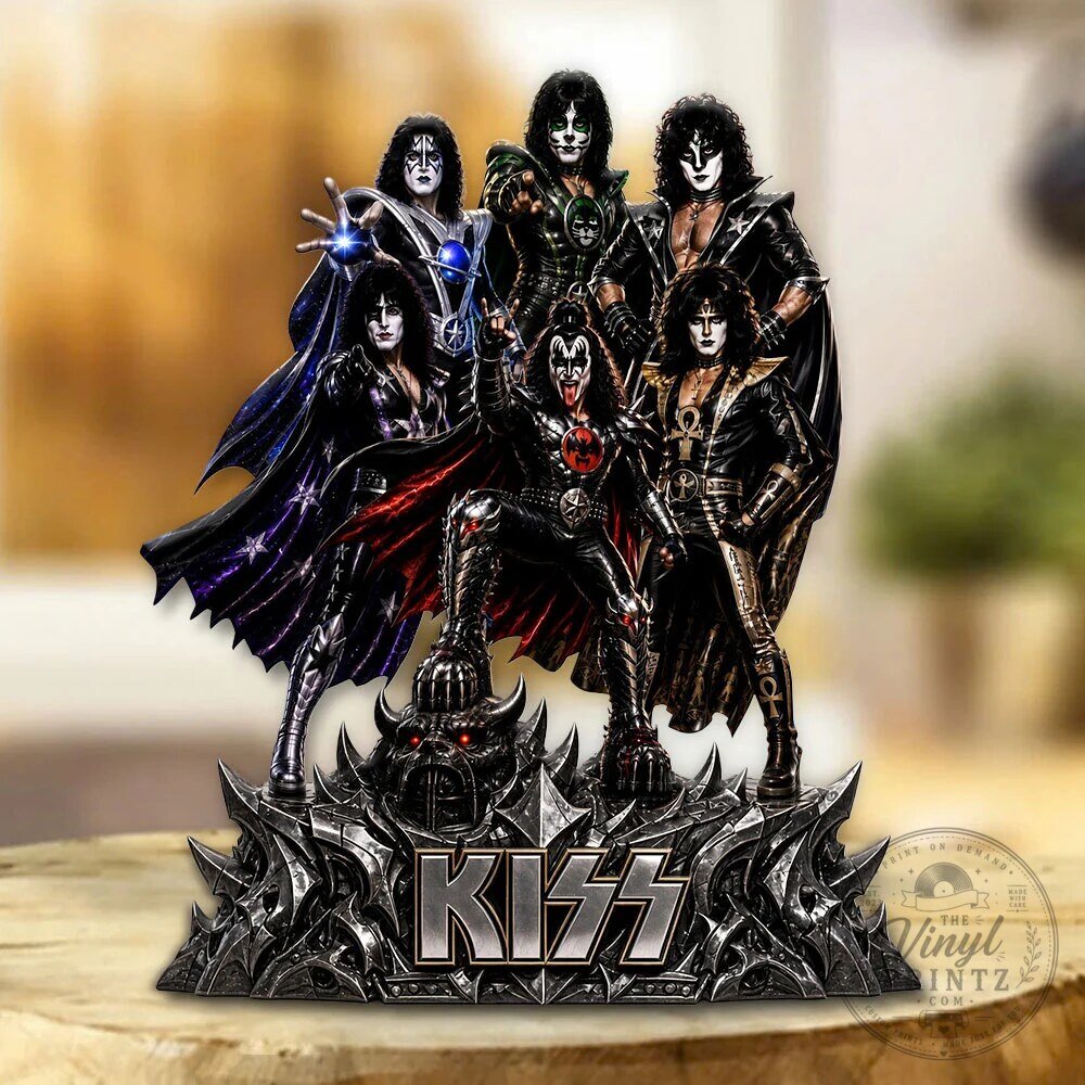 Personalized Grinch Couple Christmas Tree Ornament with Custom Names and Year 9 KISS Band Members Rock and Roll Music Group Acrylic Plaque