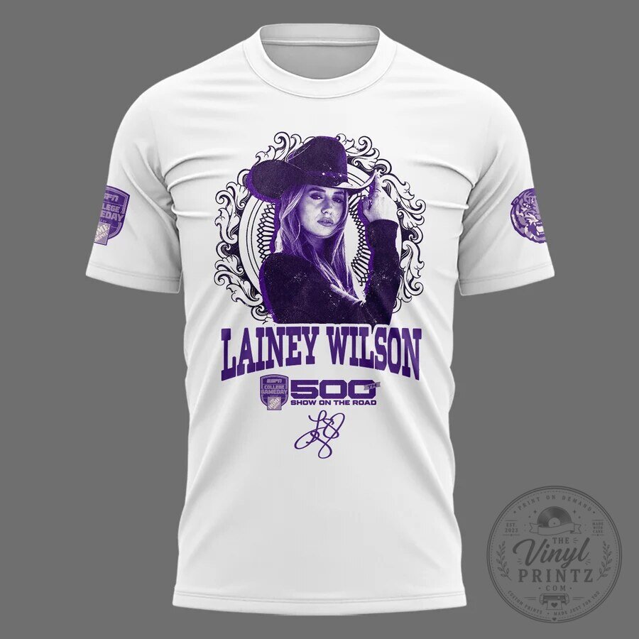 Lainey Wilson College Gameday Baton Rouge September 2026 White T-Shirt 8 Lainey Wilson College Gameday Baton Rouge September 2026 White T-Shirt