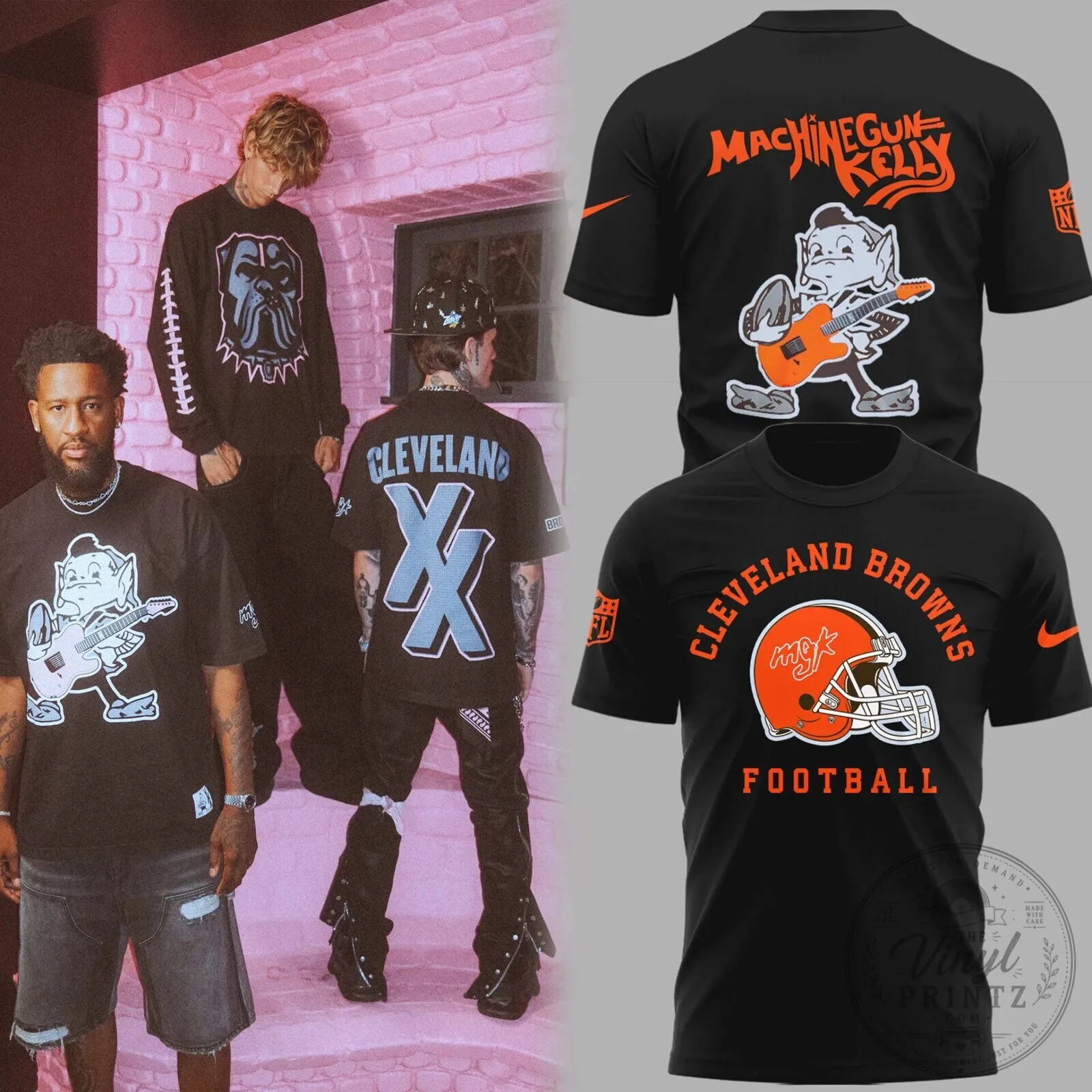 Cleveland Browns Football Machine Gun Kelly Brownie Elf T-Shirt