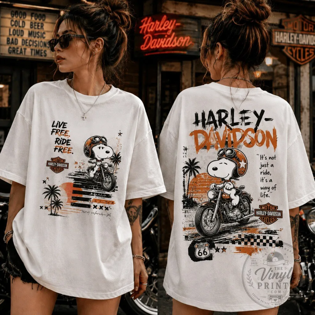 Harley Davidson Snoopy Ride Free T-Shirt for Motorcycle Enthusiasts Harley Davidson Snoopy Ride Free T-Shirt for Motorcycle Enthusiasts