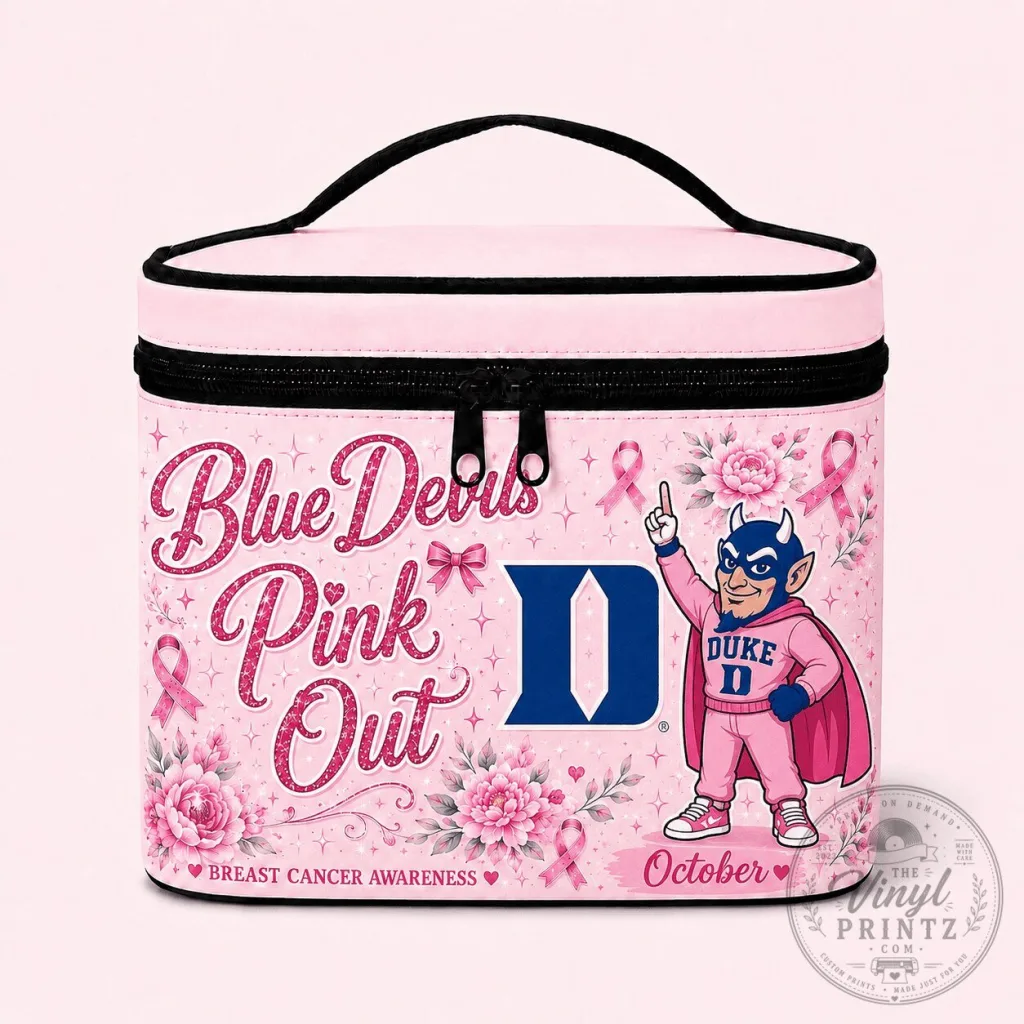 Pink Out Cosmetic Bag for Breast Cancer Awareness - Duke Blue Devils Pink Out Cosmetic Bag for Breast Cancer Awareness - Duke Blue Devils