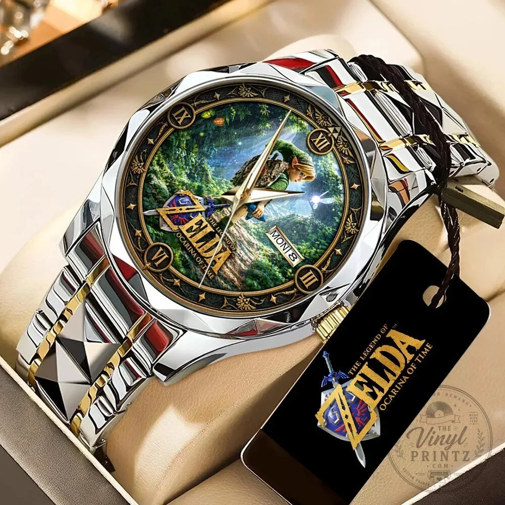 The Legend of Zelda Ocarina of Time Link Gold and Silver Quartz Watch