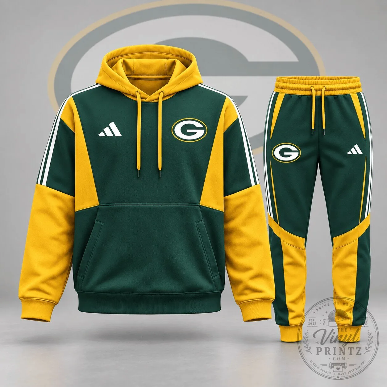 Green Bay Packers Football Team Performance Hoodie and Jogger Pants Set