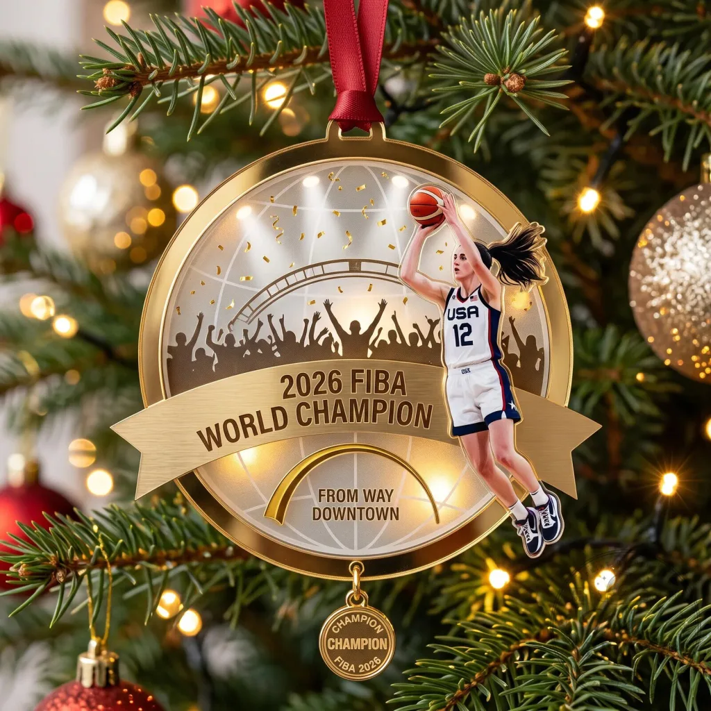2026 FIBA World Champion Basketball Player Medallion Christmas Ornament 2026 FIBA World Champion Basketball Player Medallion Christmas Ornament