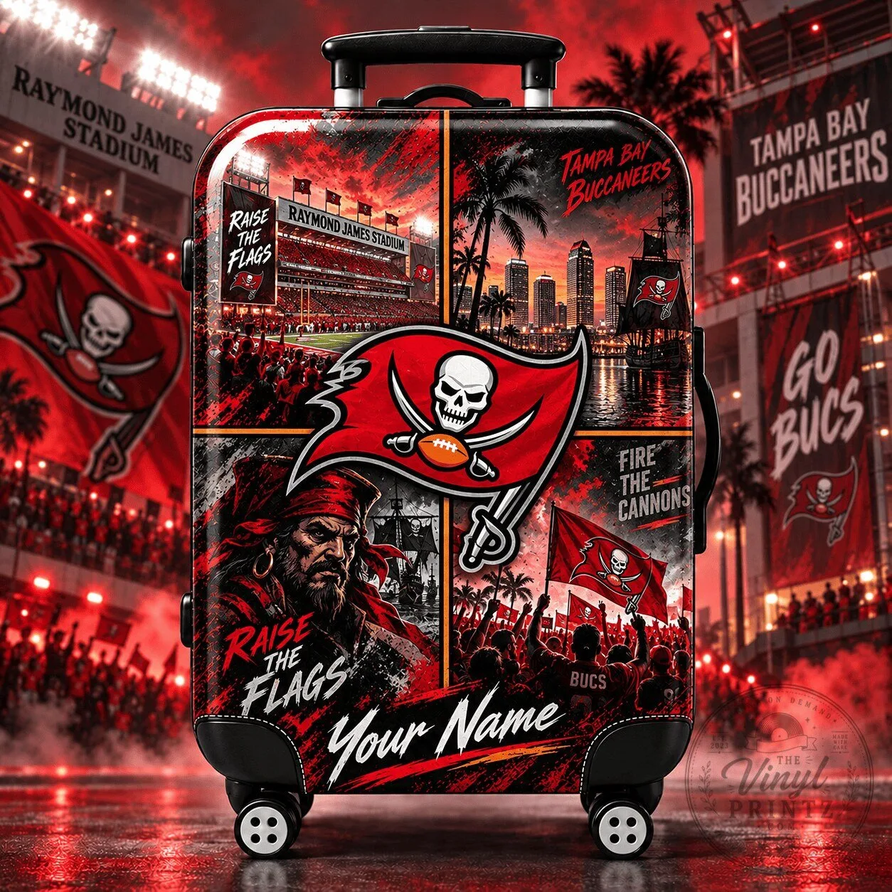 Tampa Bay Buccaneers Personalized NFL Football Team Pride Travel Suitcase 1 Tampa Bay Buccaneers Personalized NFL Football Team Pride Travel Suitcase