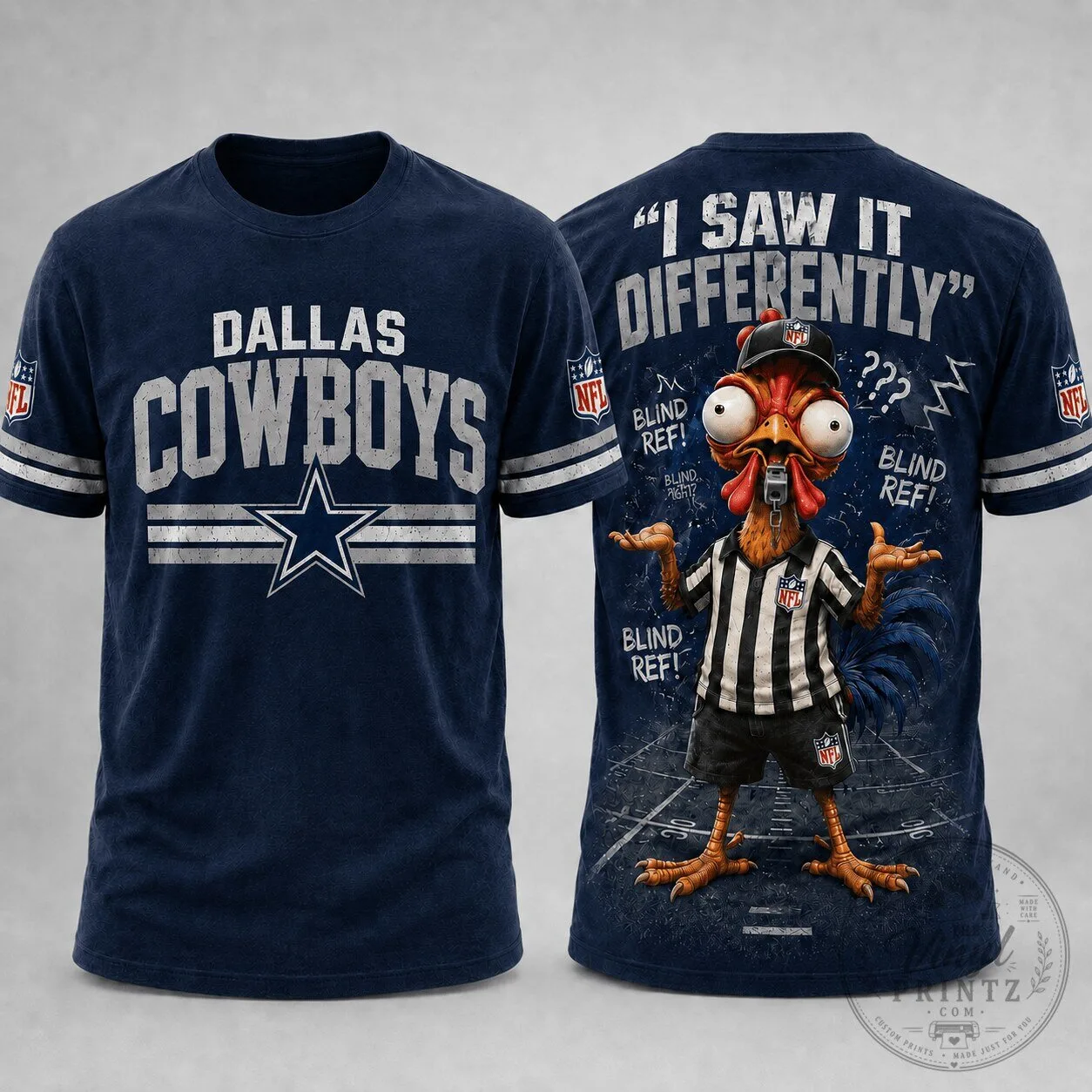 Dallas Cowboys Football Funny Blind Referee Mocking T-Shirt