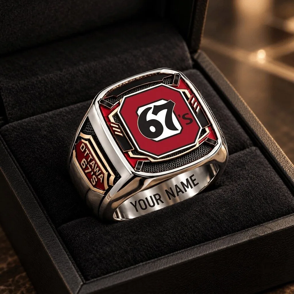 Ottawa 67's Ontario Hockey League Custom Engraved Fan Ring