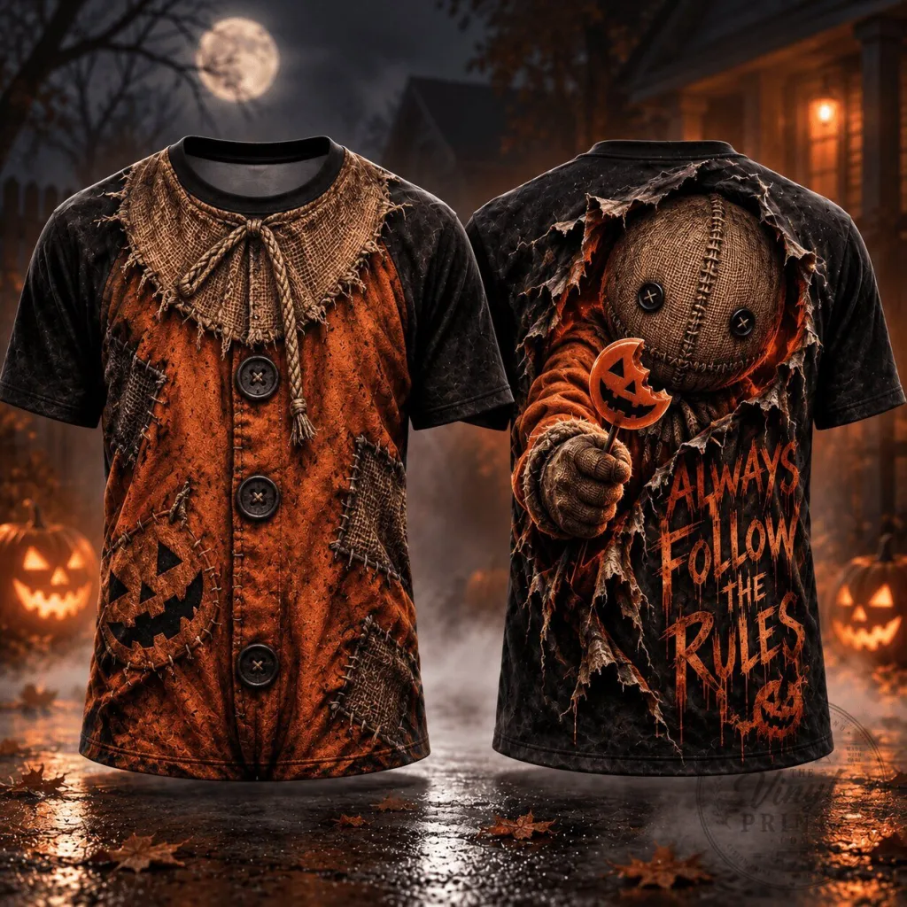 Trick 'r Treat Sam Pumpkin Lollipop Always Follow The Rules Halloween T-Shirt 8 Trick 'r Treat Sam Pumpkin Lollipop Always Follow The Rules Halloween T-Shirt