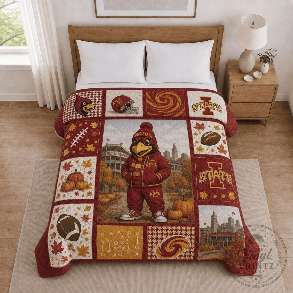 Iowa State Cyclones Jack Trice Stadium Quilted Blanket Iowa State Cyclones Jack Trice Stadium Quilted Blanket