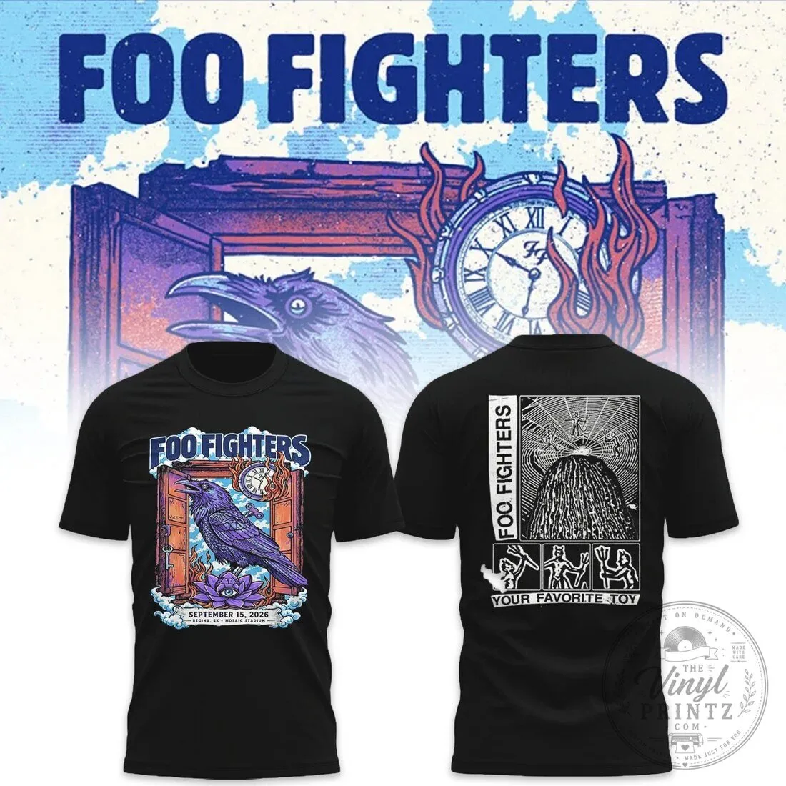 Foo Fighters Take Cover Tour 2026 Mosaic Stadium Concert T-Shirt