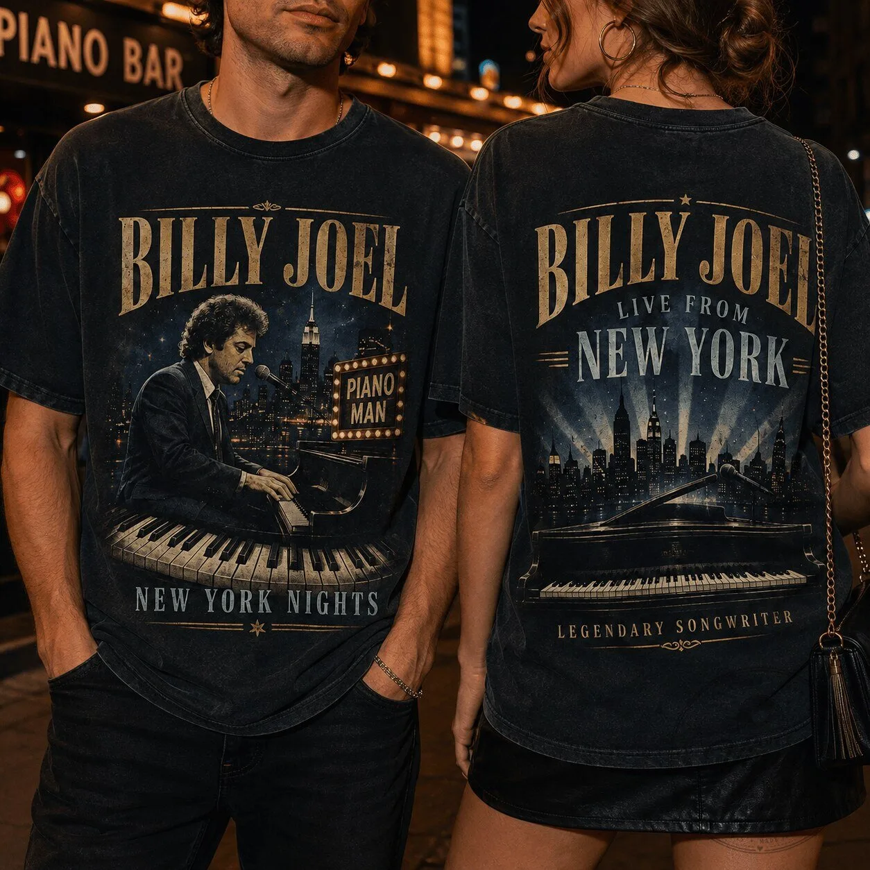Billy Joel Live From New York Nights Piano Man Legendary Songwriter T-Shirt
