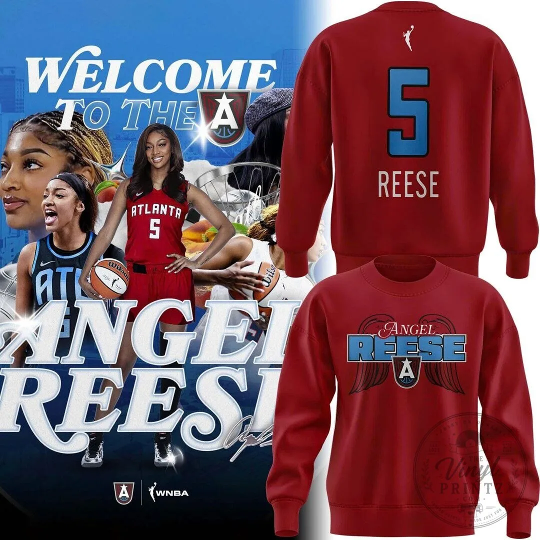 Atlanta Dream Angel Reese Number 5 Red Fan Sweatshirt