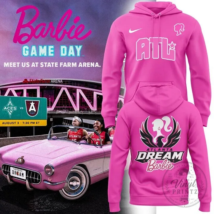 Atlanta Dream Barbie Game Day Pink Hoodie