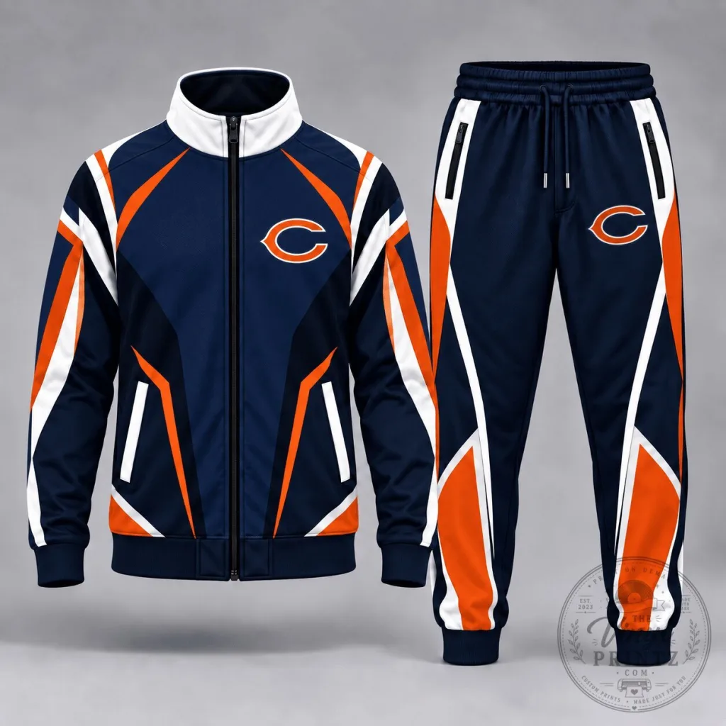 Chicago Bears National Football League Team Logo Jacket and Jogger Pants Set 1 Chicago Bears National Football League Team Logo Jacket and Jogger Pants Set