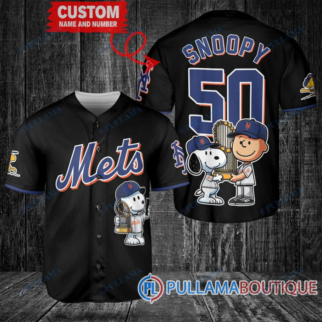 New York Mets Baseball Snoopy Charlie Brown World Series Trophy Custom Baseball Jersey New York Mets Baseball Snoopy Charlie Brown World Series Trophy Custom Baseball Jersey