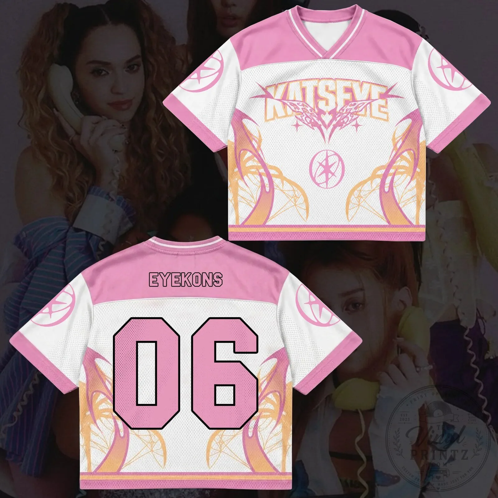 Katseye Wild Pastel Coquette Aesthetic Mixed Mesh Jersey Fanmerch