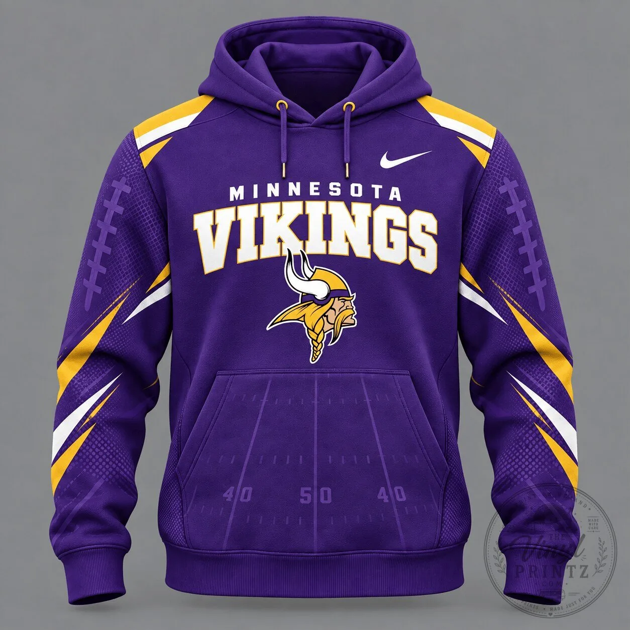 Minnesota Vikings Football Team Purple and Gold Game Day Hoodie
