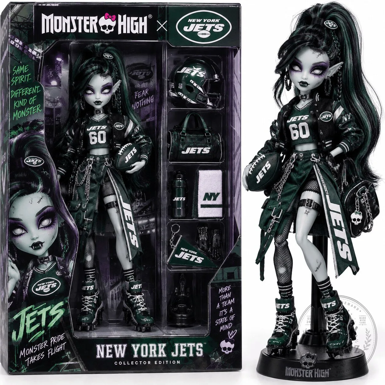 New York Jets Monster High Skullector Football Doll Collector Edition