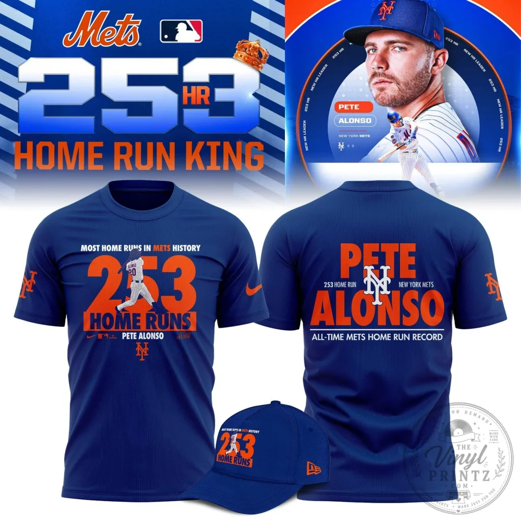 Pete Alonso 253 Home Run King T-Shirt - New York Mets Edition Pete Alonso 253 Home Run King T-Shirt - New York Mets Edition