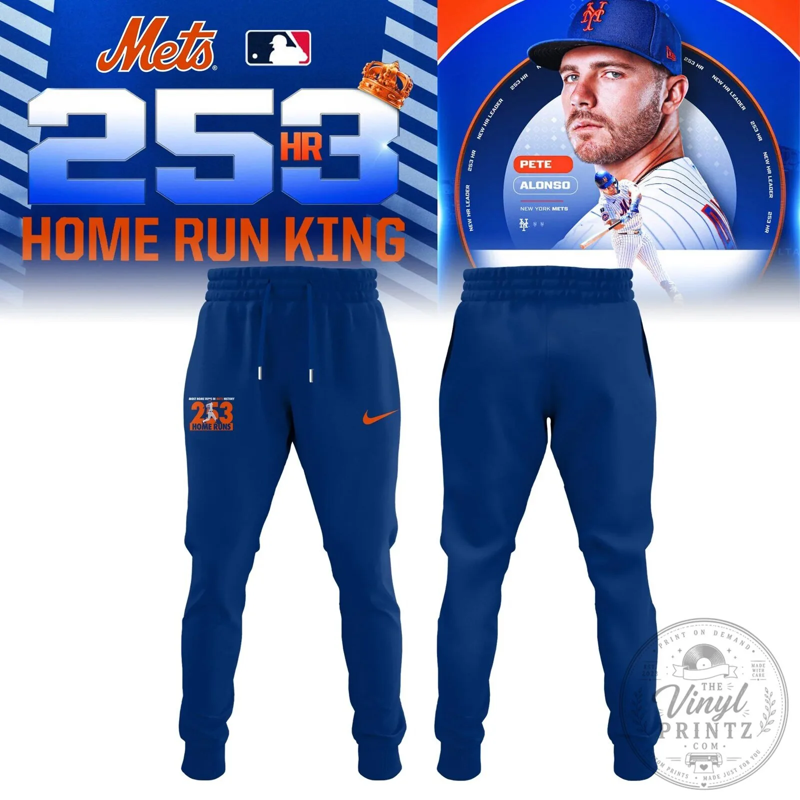 Pete Alonso 253 Home Run King T-Shirt - New York Mets Edition 9 Pete Alonso 253 Home Run King T-Shirt - New York Mets Edition