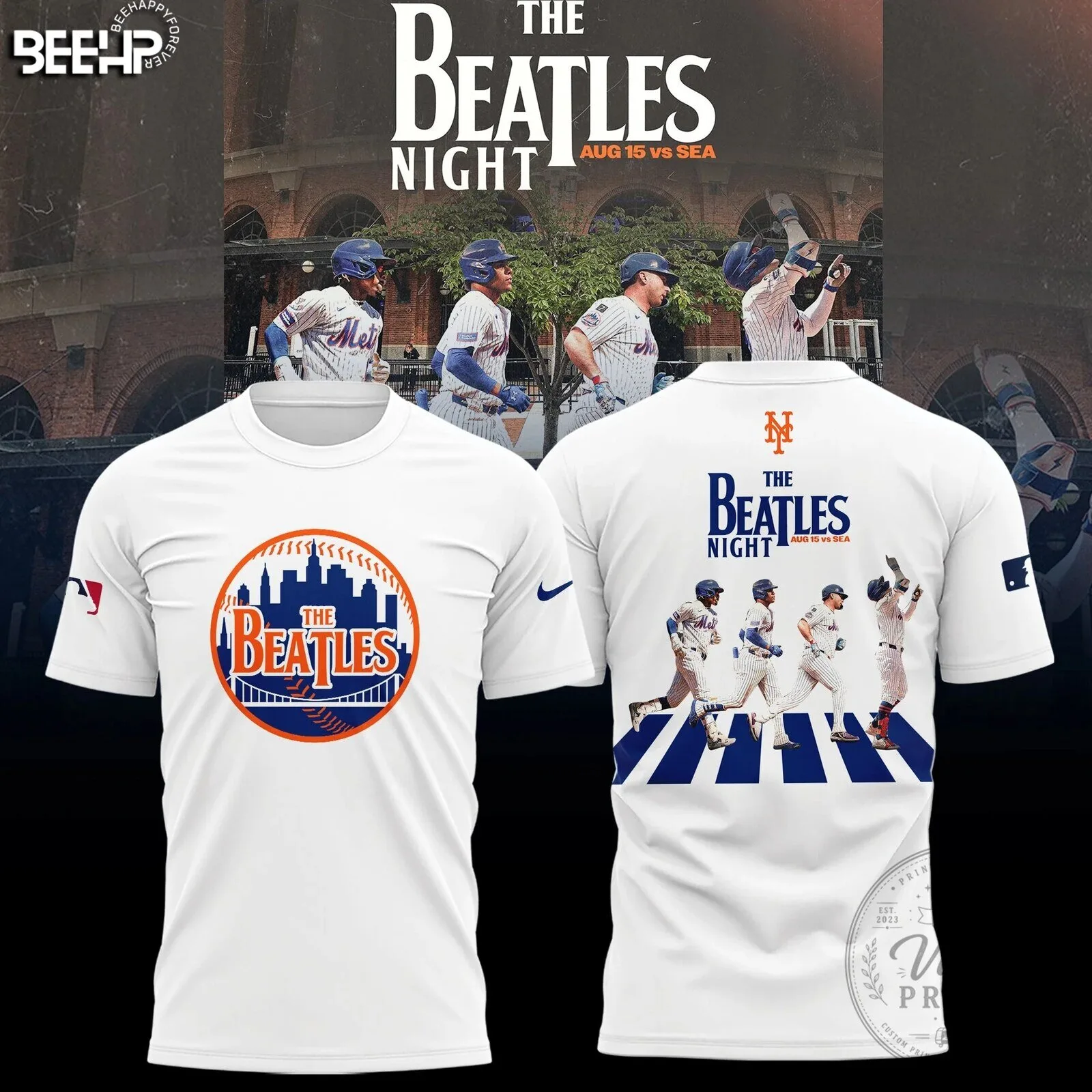 2025 Limited Edition T-Shirt for The Beatles Night by New York Mets
