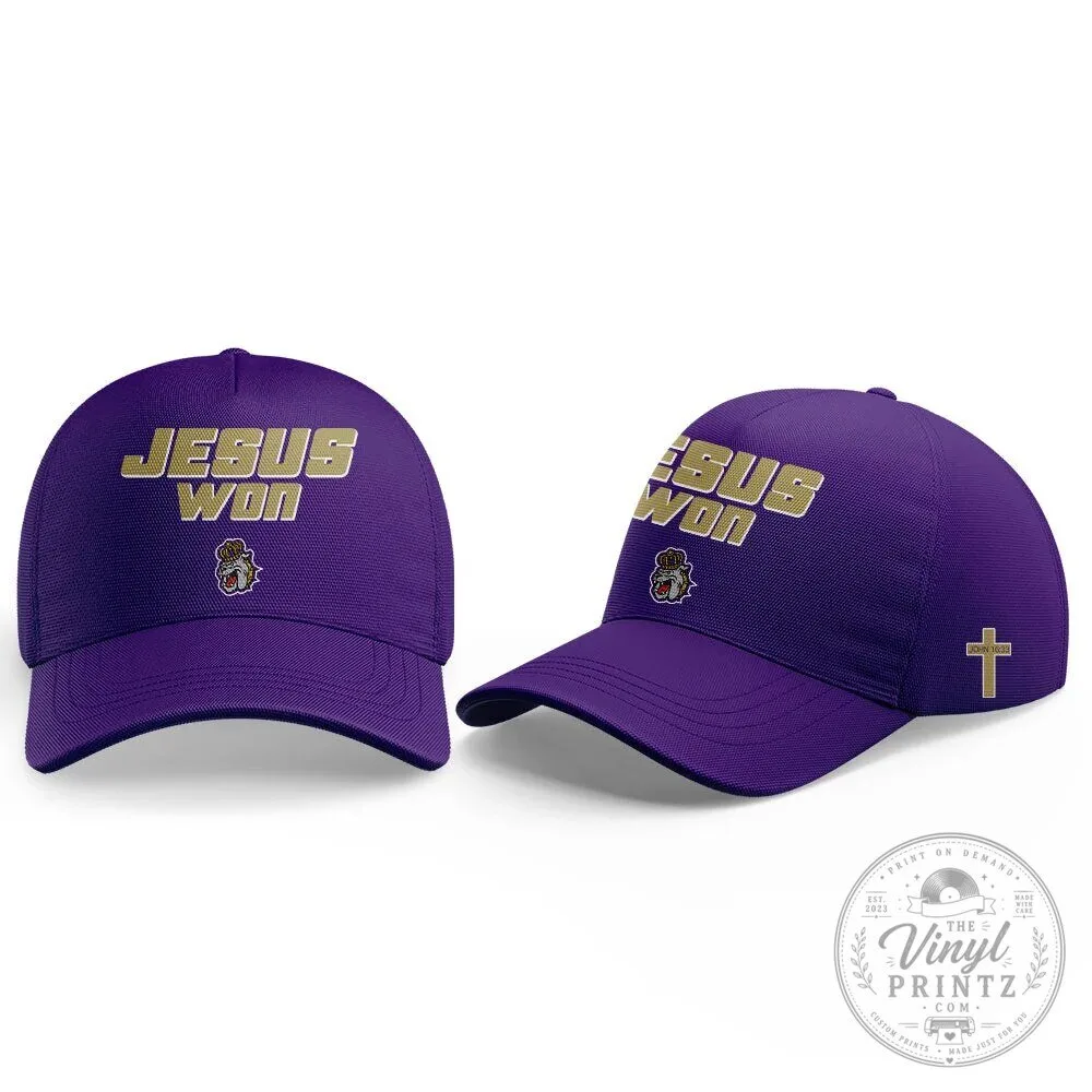 James Madison Football Jesus Won Purple T-Shirt 8 James Madison Football Jesus Won Purple T-Shirt